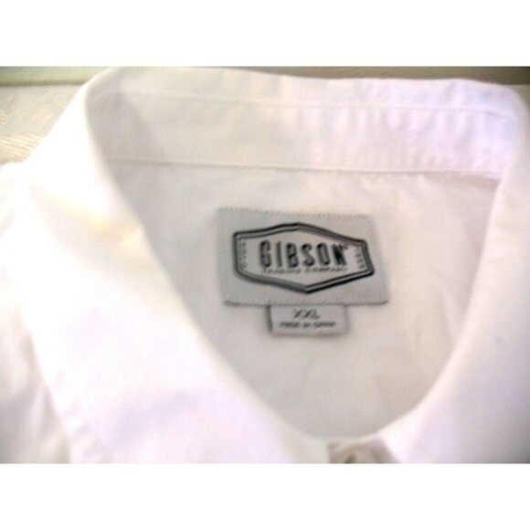 Gibson Trading Company Pearl Snap Button Front Shirt Men's M White Western - Picture 10 of 10